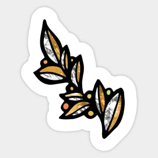 Gold and Silver Leaves Sticker